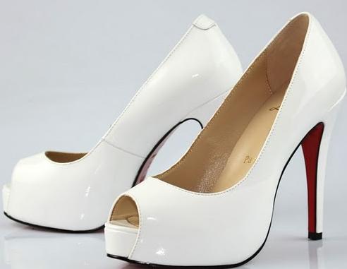 Christian Louboutin Patent Altadama Heels White